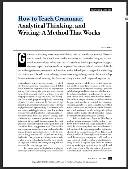 How to Teach Grammar,